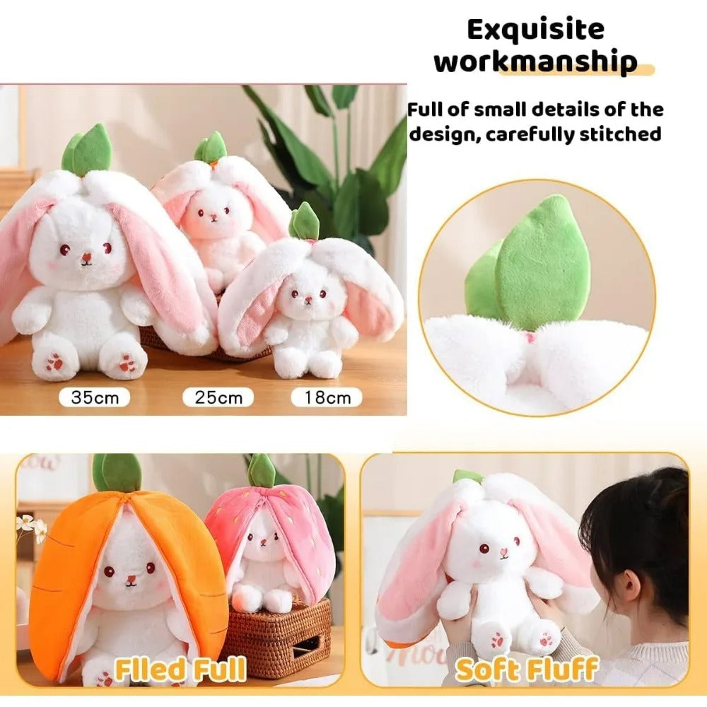 Carrot Strawberry Bunny Stuffed Toy