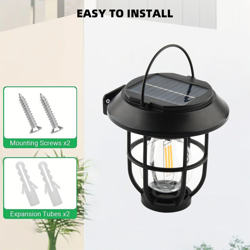 Solar Wall Lamp Outdoor Body Sensing Tungsten Rechargeable Camping Light